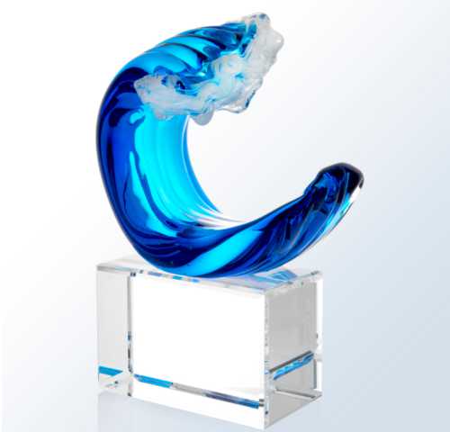 Engraved Blue Wave with White Caps Beautiful Award