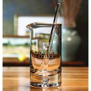 Glass Cocktail Mixer with Distinctive Bubble Base Personalized Engraved