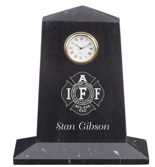Personalized Engraved Pentagon Marble Clock