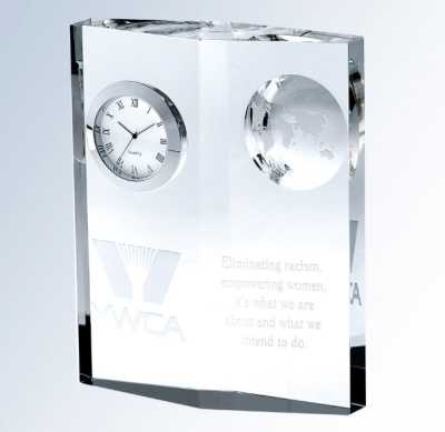 Personalized Crystal Globe Clock