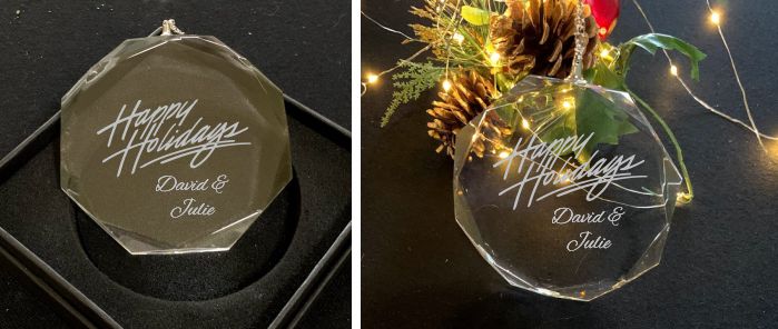 Engraved Personalized Ornaments in Box