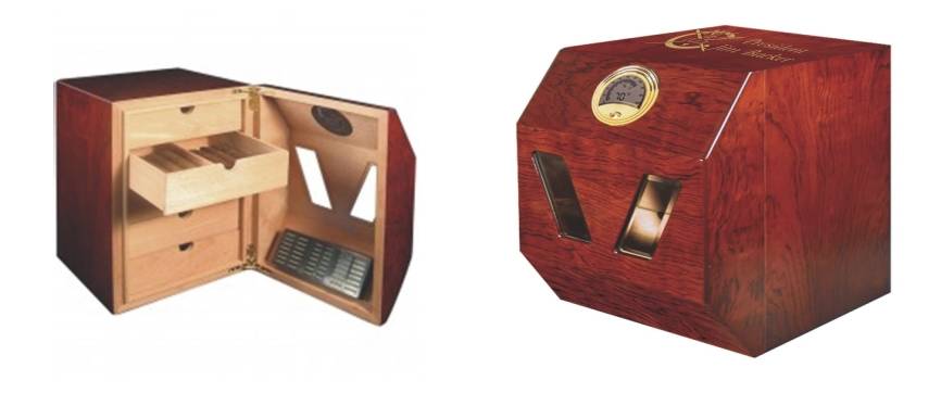 Personalized Cigar Humidor with 5 Drawers