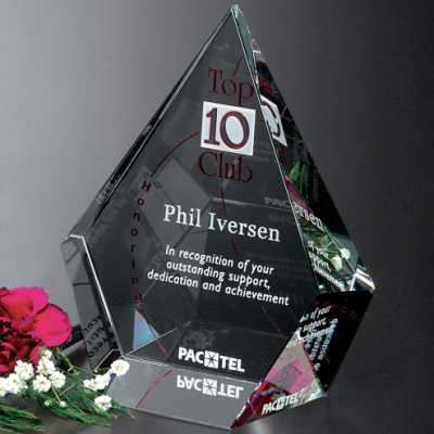 Three-Dimensional Engraved Crystal Diamond Award Sky
