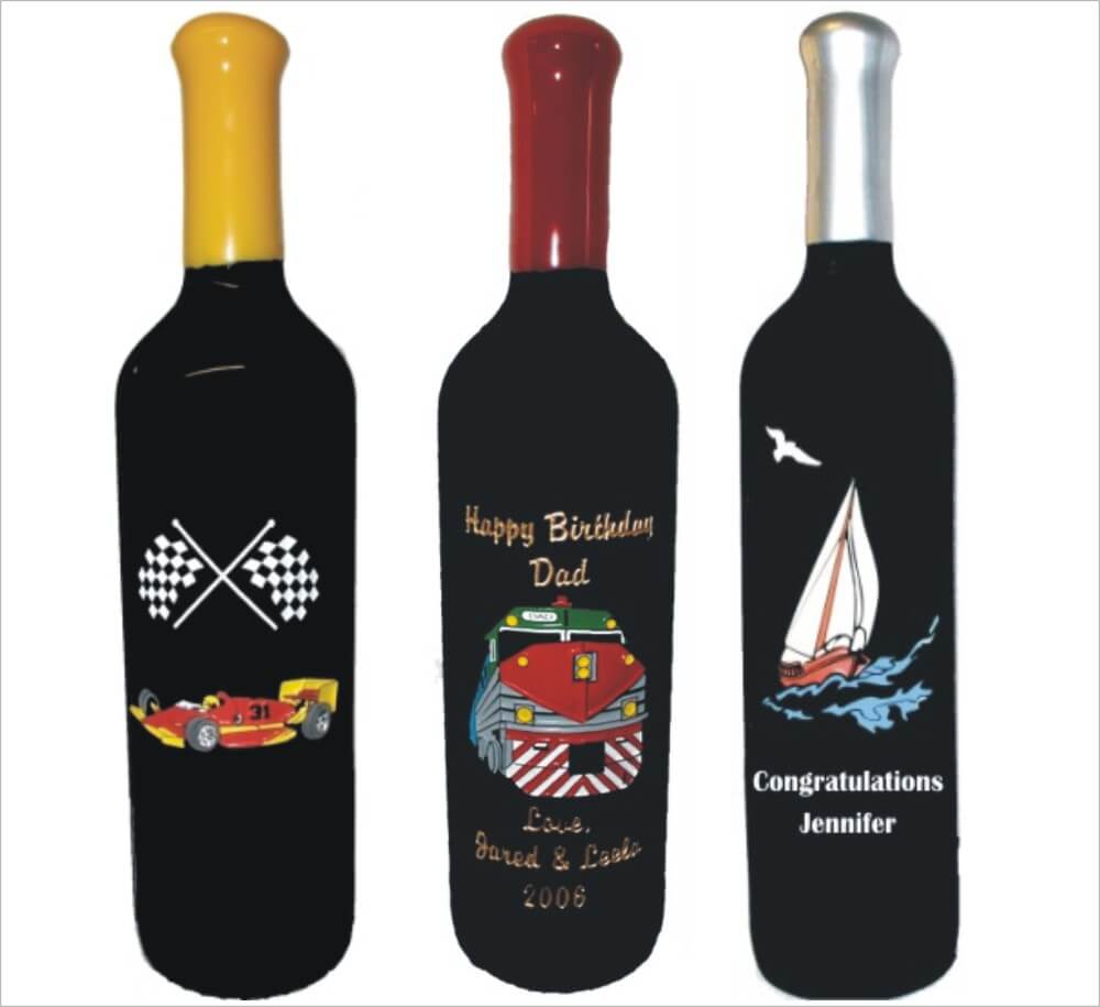 Planes, Trains, Cars & Boats Engraved Wine Bottles