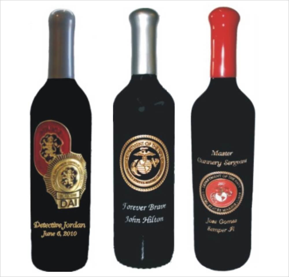 Military, Police & Fire Engraved Wine Bottles