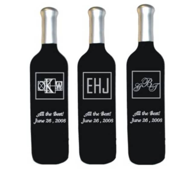 Engraved Monogrammed Wine Bottles