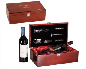 Engraved Wine Gift Box for Two Bottles - High Gloss Piano Finished Wood