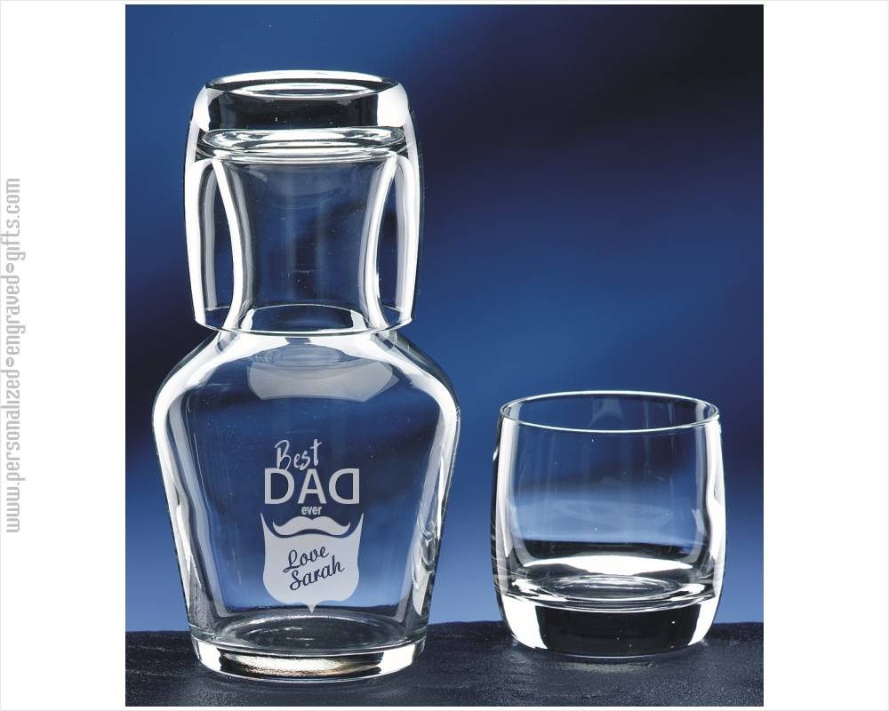 Personalized Water Carafe and Glass Engraved Just for Dad