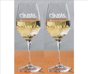 Personalized Crystal White Wine Glasses-Carlton