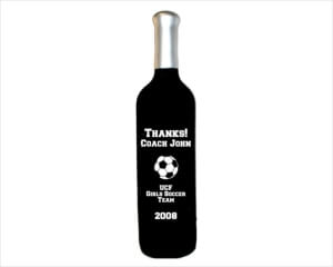 Etched Wine Bottle- Soccer Ball