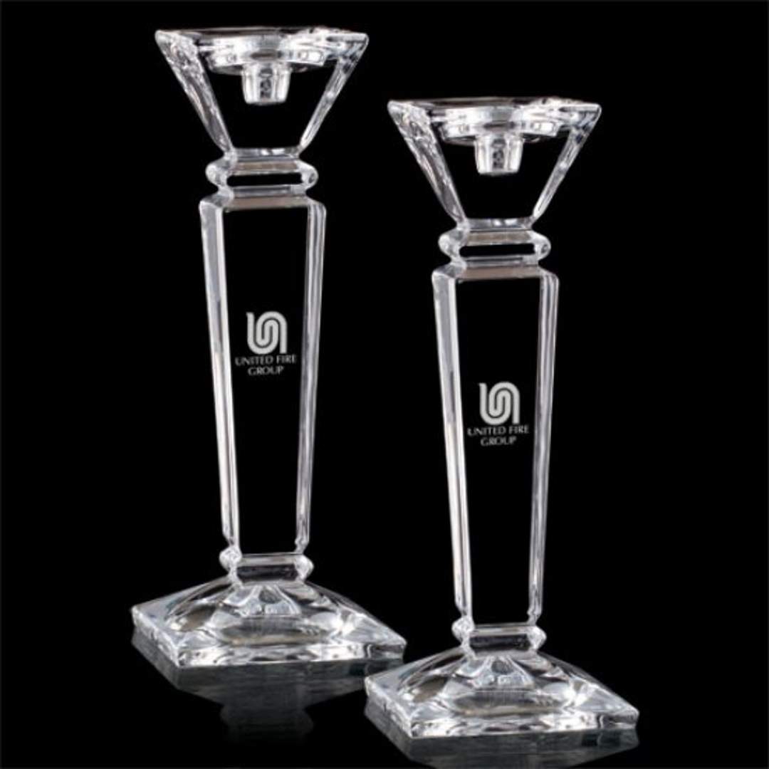 Engraved Modern Glass Candle Holders Noble