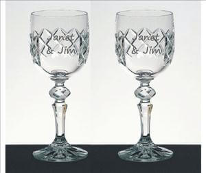 Engraved Crystal Wine Glass- Moyola