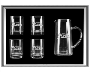 Engraved 5-Piece Water Pitcher Gift Set with DOF Glasses