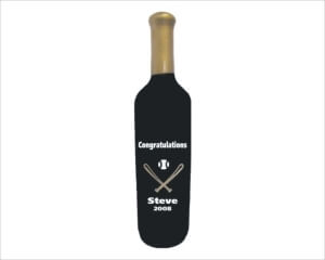 Engraved Wine Bottles - Baseball Bats