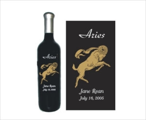 Personalized Aries Birthday Wine Bottle