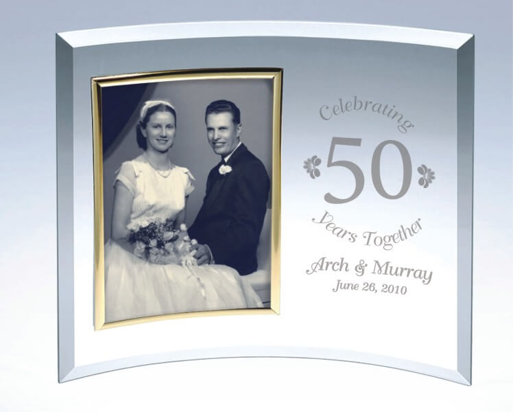 A Personalized Curved Glass Picture Frame a Classic Anniversary or Wedding Gift