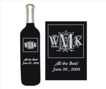 Engraved Wine Bottles - Monograms - Deco Design