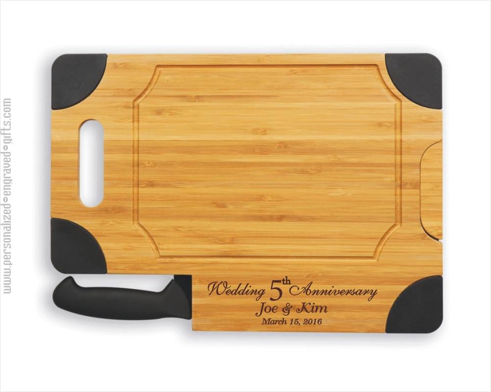 Personalized Engraved Cutting Board with Knife-Anne