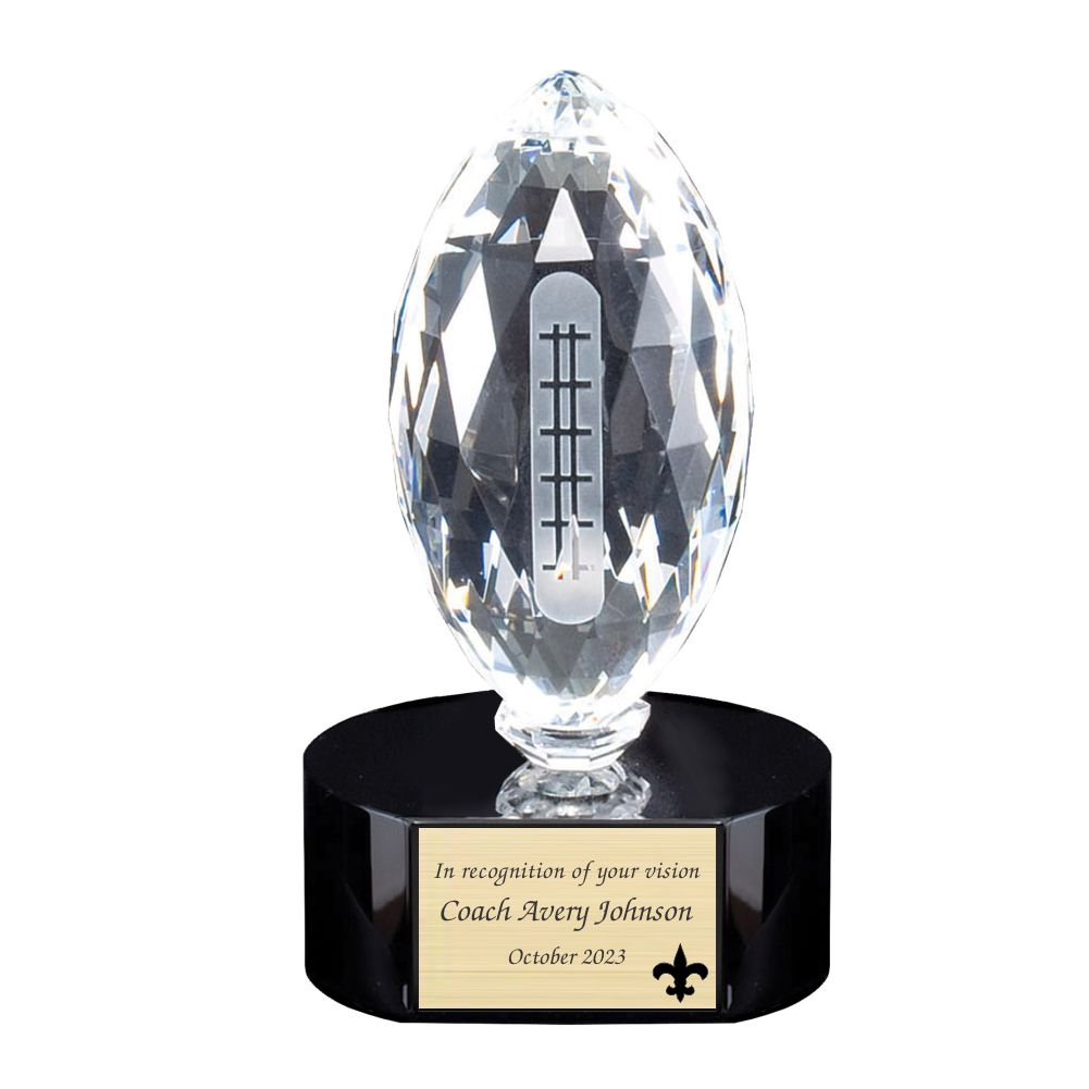 Custom Engraved Crystal Football Award