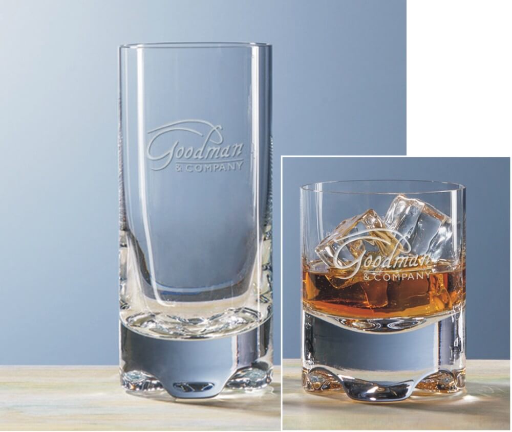 Logos & More on Bar Glasses with Molded Base - Napoli
