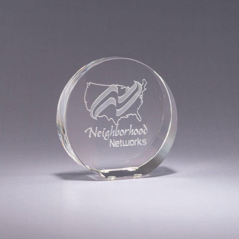 Engraved Optic Stand-Up Paperweight