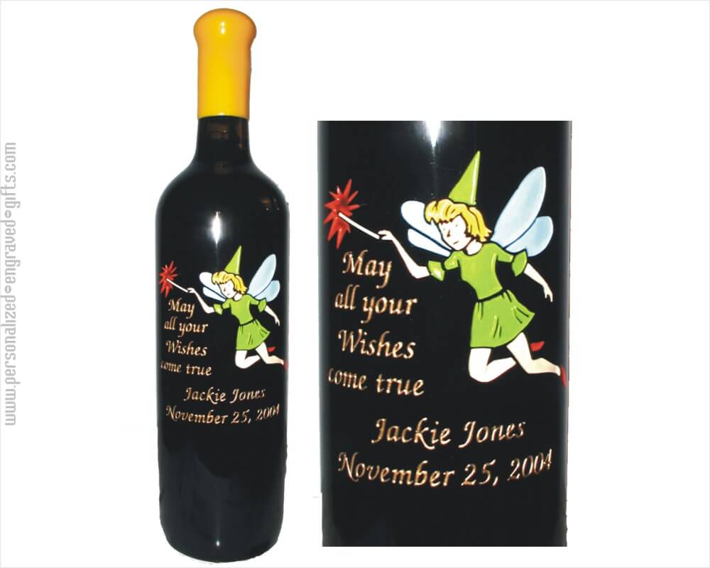 Fairy with Wand Personalized Wine Bottle
