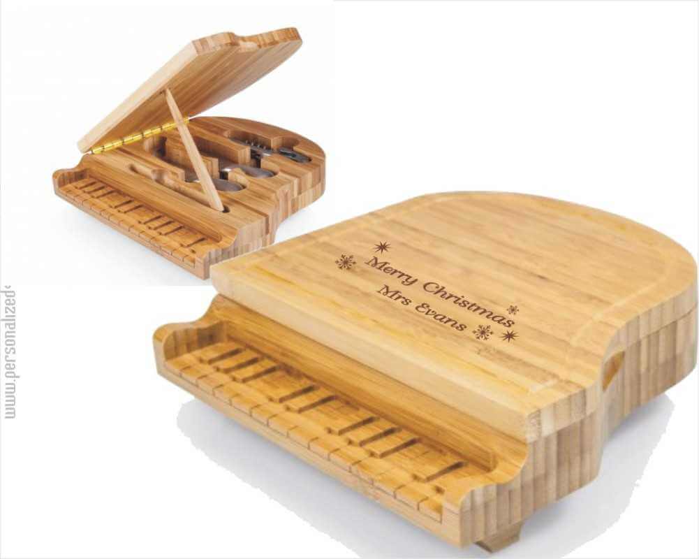 Laser Engraved Grand Piano Shaped Cheese Board