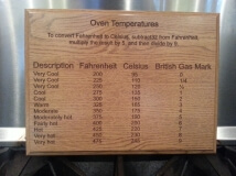 Laser Engraved Wooden Oven Temperature Plaque