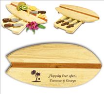 Surfboard Shaped Cheeseboard Customized With Your Text
