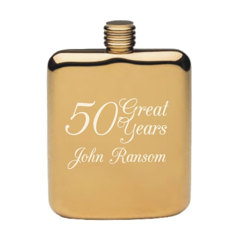 Personalized Gold Plated Pocket Flask