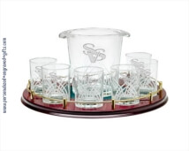 Crystal Ice Bucket Gift set with 4 DOF Glasses and Tray