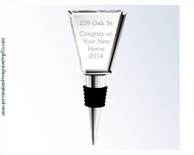 Engraved Crystal Wine Bottle Stopper - Trapezoid