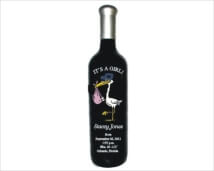 Engraved Wine Bottles - Stork 2