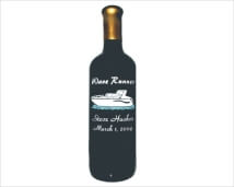 Engraved Wine Bottles - Motor Boat 1