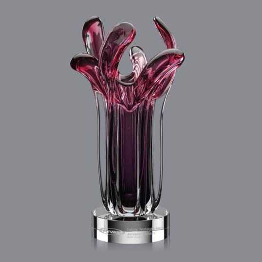 engraved iris vase