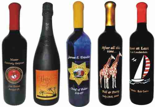Engraved Wine Bottles Client Samples