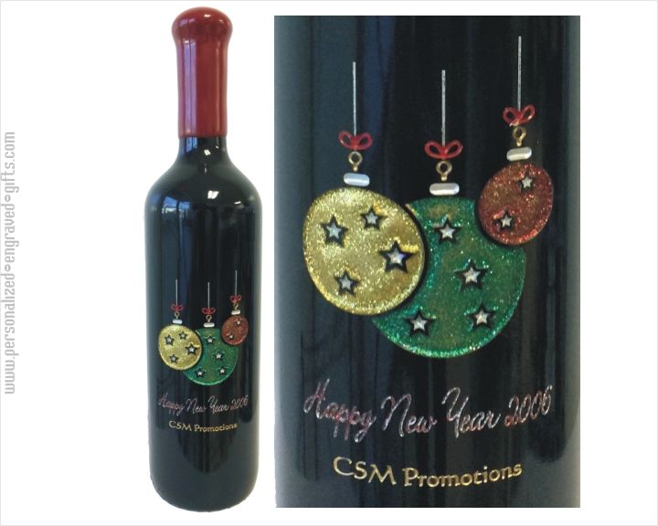 Engraved Wine Bottle Personalized With Name and Design