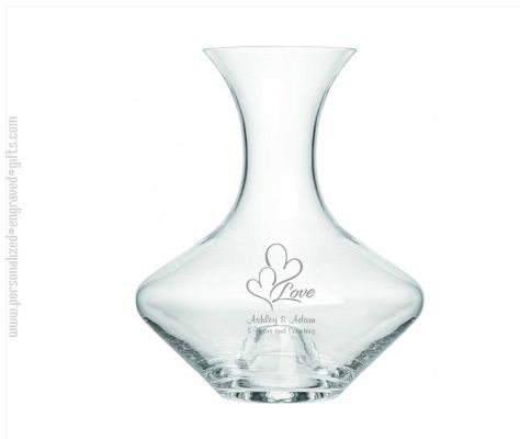 62 Ounce One-Hand Crystal Engraved Decanter Lyon