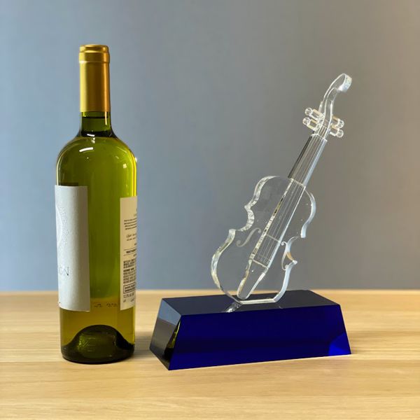 Crystal Violin with Wine Bottle Comparison 