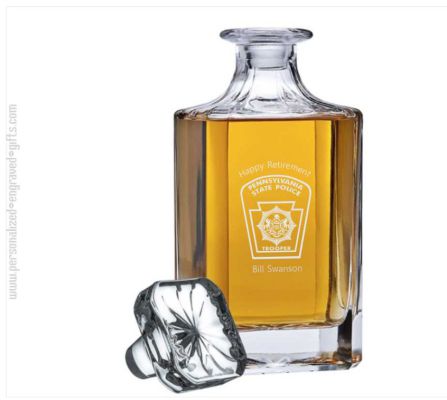 Engraved Classic 26 oz Spirit Decanter with Beveled Corners