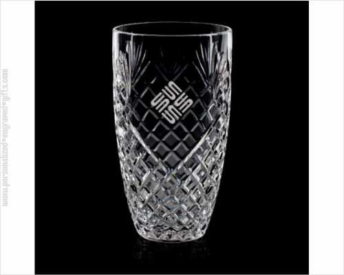 Engraved Intricate Cut Crystal Vase Beau