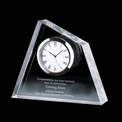 Engraved Crystal Summit Clock 