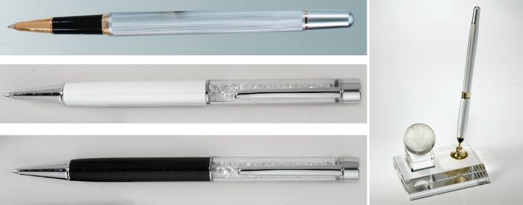 Black, white, silver pens for globe pen set