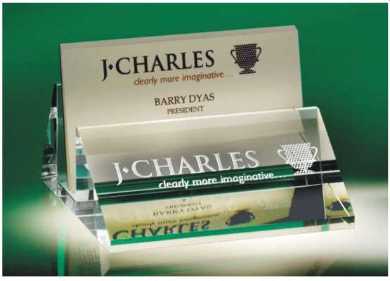 Slanted Business Card Holder with Name Plate