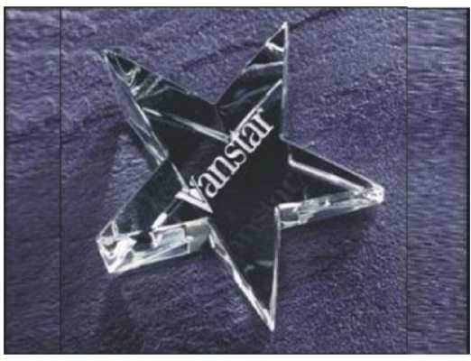 Slanted Star Custom Crystal Engraved Paperweight