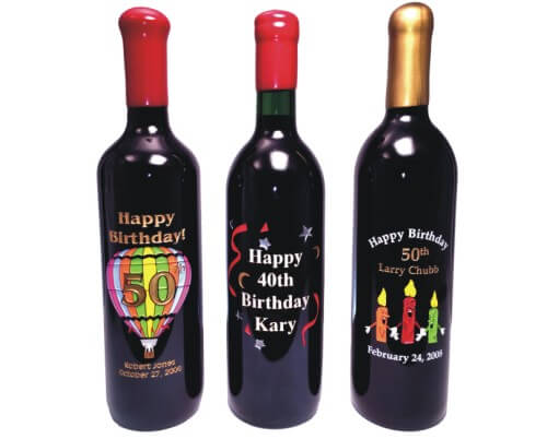 Happy Birthday Engraved Wine Bottles
