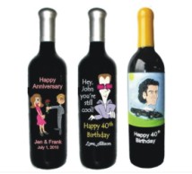 Caricatures Engraved & Hand Painted on Wine Bottles