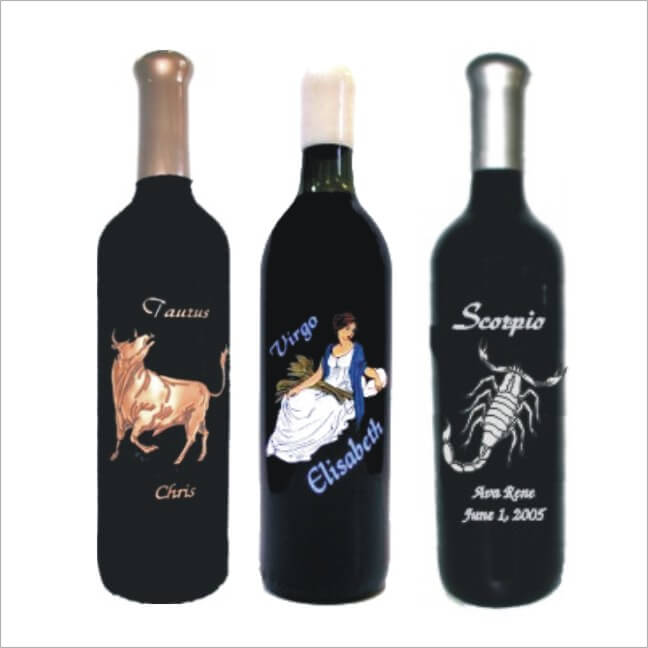 Zodiac- Horoscope Engraved Wine Bottles