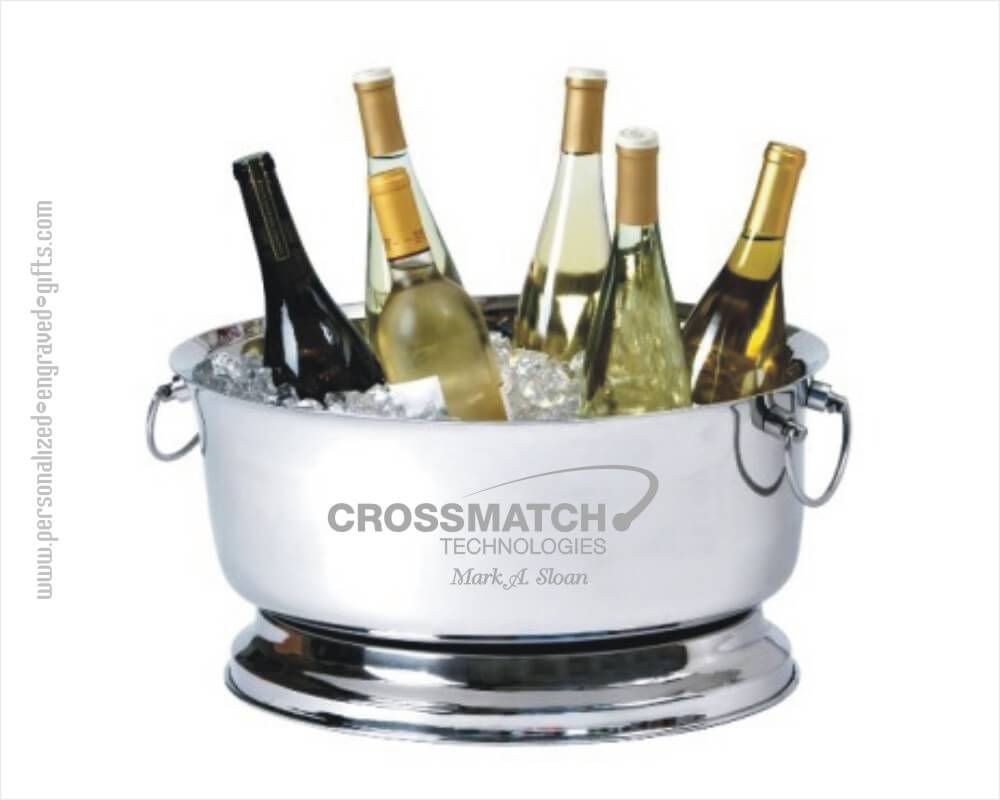 Engraved Stainless Steel Oval Party Tub Wine Chiller
