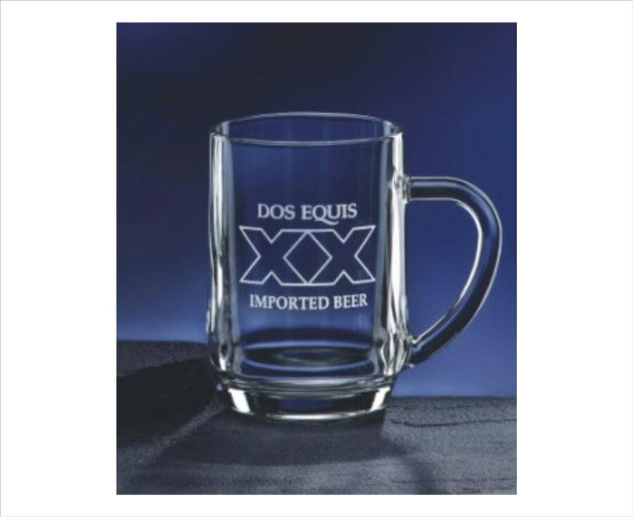 Monogrammed Glass Beer Mug
